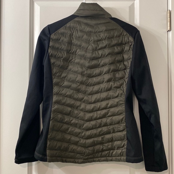 olive green and black puff coat - Picture 2 of 3